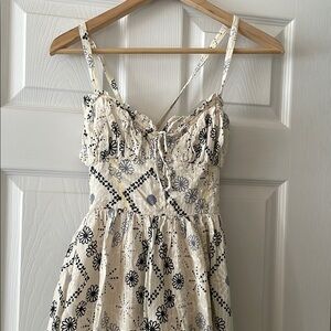 UO Kiera Embroidered Open-Back Midi Dress